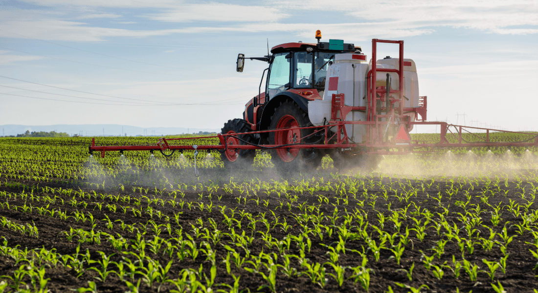 Tractor in field