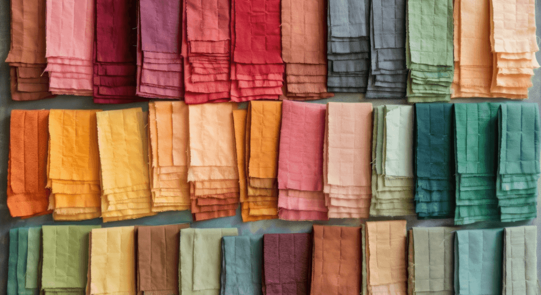 Textiles in different colours