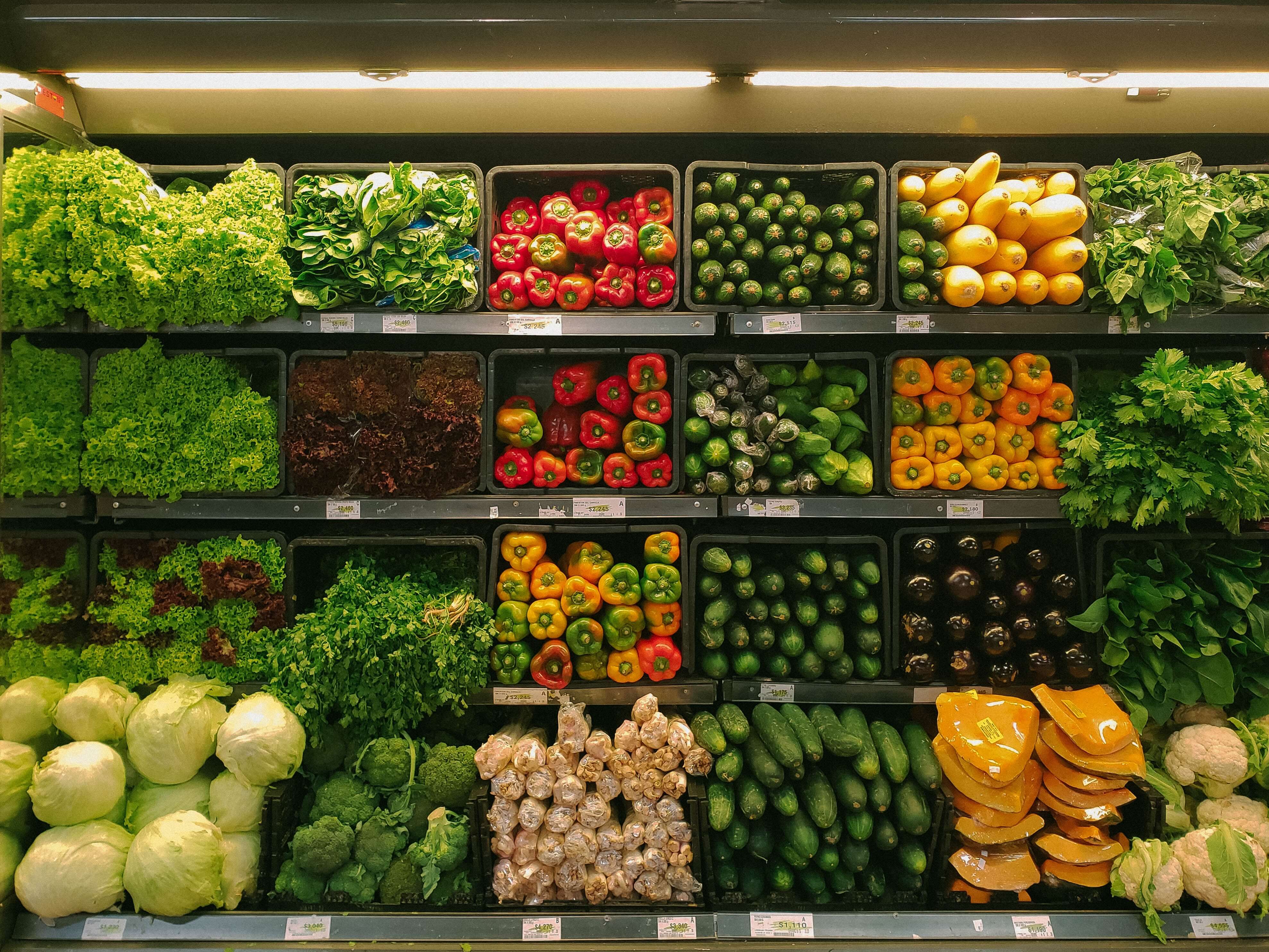 Vegetables in a supermarket