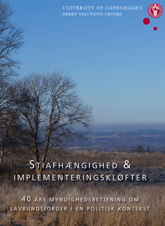 Front page from the report "Stiafhængighed & implementeringskløfter"